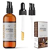 Leyf Bio Jojobaöl 200 ml, 100% Rein, Vegan, Körper, Haare, Gesicht, Nägel, Glasflasche + Glaspipette + Pumpe, Feuchtigkeitspflege, Futterspender, Körperöl Straffend