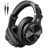 OneOdio Bluetooth Kopfhörer Over Ear, 72 Stdn HiFi Stereo Kopfhörer Kabellos, Wireless Headphones mit 6.35mm & 3.5mm Klinke für Studio DJ Handy PC AMP - Schwarz