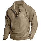 BASHAMAN Langärmeliges Sweatshirt Herren Casual Mode Klassisch Rundhals Langarmpullover Für Sport Ohne Kapuze Persönlichkeit Trend Basic College Sweatjacke F-Camel XL