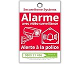 SecureHome Systems - Set mit 8 sehr realistischen Aufklebern gegen Diebstahl – Alarm + Polizeiwarnung – hohe Qualität, regen- und UV-beständig – 8,5 x 5,5 cm