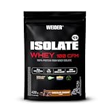 Weider Isolate Whey 100CFM (420g) Schokoladengeschmack, 23g Protein 100% Isolat Whey von Isolac® /Portion, mit Verdauungsenzymen Digezyme®, ohne Zuckerzusatz, ohne Aspartam, fettarm, 14 Portionen