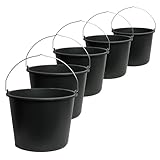 TAMS® Baueimer 5/12/20L Mörteleimer & Zementeimer aus robustem Kunststoff Stabiler Wassereimer für Garten, Baustelle & Landwirtschaft (wählbar als 5er, 10er oder 20er Packung) (5, 12 Liter)