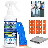 Klebstoffentferner 300ml, Klebereste-Entferner Mit Spachtel, Aufkleber-Entferner Für Fenster, Glas, Auto, Kunststoff, Teppich, Entfernt Schnell Aufkleber, Kleber, Klebeband, Etikettenlöser-Spray