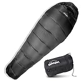 Gipfelsport Ultraleicht Schlafsack 3 Jahreszeiten [-10°C, 0°C] Ultralight Sleeping Bag [1300g] Ultraleichter Mumienschlafsack [200GSM] Trekking Schlafsack für Outdoor, Reisen und Camping