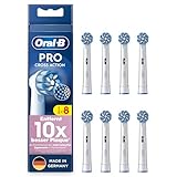 Oral-B Pro Sensitive Clean – ORIGINAL Aufsteckbürsten für Elektrische Zahnbürste – Sanfte Zahnreinigung, Ersatzbürsten mit X-Förmige Borsten, Zahnbürstenaufsatz, Made in Germany – Weiß, 8 Stück