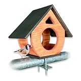 GARTENETAGE Balkon-Vogelhäuschen aus wetterfestem Natur-Holz, einfache Montage, stabile Befestigung – Verwandeln Sie Ihren Balkon in eine grüne Oase/Vogelhaus Balkon