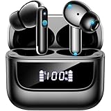 Bluetooth Kopfhörer in Ear, 6 Mikrofone ENC Noise Cancelling für Klarere Anrufe, Kopfhörer Kabellos Bluetooth 5.4 HiFi Tiefer Bass, USB C Kopfhörer, 48Std, LED, IPX7 Wasserdicht Sport Ohrhörer Schwarz