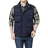 Herren Softjack Outdoor Anglerweste Leicht Atmungsaktiv Weste mit Vielen Taschen Full Zipp Softshellweste Freizeit Schnelltrocknende Sportweste Ärmellose Hundeweste Fotografie Westen