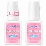 Sularpek 2 Stück 8ml Nagelkleber für Kunstnägel, Extra Stark Nail Glue, Nagelkleber mit Pinsel, Kleber für Press on Nageltips, Nail Glue, Kunstnägel, Falsche Acrylnägel, Haus/Salon