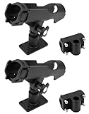 QWORK® 2 Stück Boot Kajak Angelrutenhalter Bootsrutenhalter - 360 Grad Einstellbar - Montage horizontal/an Wänden/auf Schienen