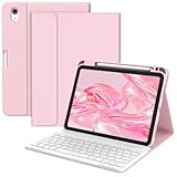 BQSS Tastatur-Hülle für iPad 10/11. Generation (11 Zoll 2022, 11 Zoll 2025), Hülle mit Tastatur für iPad 10,9/11 Zoll, abnehmbare kabellose Bluetooth-Tastaturhülle für iPad 10. Generation, Rosa