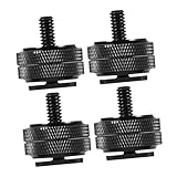OKUMEYR 4 Stück Kamera Adapter Doppelgewinde Hot Shoe Blitzschuhhalterung Stativschraube für DSLR Kamera Rig Zubehör Stabile Montage Einfache Installation