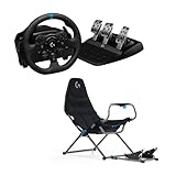 Logitech G923 Racing Wheel und Pedals, TRUEFORCE Force Feedback + Playseat Challenge X, Logitech G Edition – Für PS5, PS4, PC, Mac – Schwarz