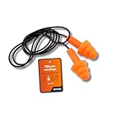 Mivos Silikon Gehörschutzstöpsel mit Kordel - 10 Paar Set - Wiederverwendbar Ohrstöpsel für Gehörschutz - Weich und Wasserdicht - Lärm Reduziert SNR 32dB für einen Optimalen Gehörschutz Orange