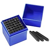 Gueenky 36 Stück Schlagzahlen Set, 5mm Schlagbuchstaben Set, Alphabet A-Z Nummer 0-9, Schlagbuchstaben Metall, Schlagstempel Zahlen zum Stempeln von Metall Kunststoff Holz Leder