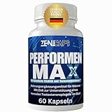 PERFORMEN MAX Original von Zenicaps | Für aktive Männer – mit Zink für den Testosteronspiegel* | Einfache Anwendung | mit L-Arginin, Tribulus Terrestris, Maca, Ashwaganda (60 Kapseln)