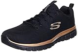 Skechers Damen Graceful Get Connected Sneaker,Schwarz Rose Gold, 40 EU