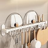 Peakjune Hakenleiste FüR KüChe,Hakenleiste Selbstklebend,Stange FüR KüChenutensilien,Abnehmbarer Haken,Geeignet Ablegen Von LöFfeln,Zangen Und Anderen KüChenutensilien