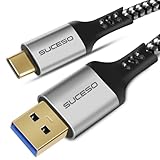 SUCESO USB-C auf USB 3.1 Gen2 Kabel 0.5M USB A auf C 10Gbps Datenübertragung 3A/60W Schnellladung Android Auto Kabel Kompatibel mit iPhone 15 Pro Max Galaxy S24 S22 S21 Redmi Pixel 8 PS5 SSD usw