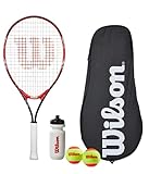 wilson Wilson Federer Tour Tennis-Set, 63,5 cm, mit Tragetasche, Wasserflasche und 2 Tennisbällen der Stufe 2, Einheitsgröße