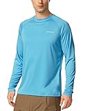 BALEAF UV Shirt Herren Wasser UV-Schutz UPF 50+ Rashguard Sonnenschutz Langarm Shirt Blau L