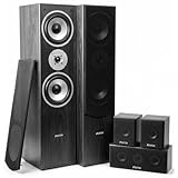 Fenton HF5W - Heimkino Musikanlage für Audiosystem 1150 Watt - 5.0 Surround Sound System, 5-teiliges Home Entertainment System, Heimkino Soundsystem, für Zuhause, Wohnzimmer - Schwarz