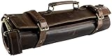 Rustic Town Allzweck-Kochmesserrolle aus echtem Leder, walnussbraun, L, Messerrolle