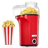 Popcornmaschine 1400W, 120g/4L Große Kapazität, Heißluft Popcorn Maker für Zuhause, Gesund& Ölfrei,Fettfrei, 2 Minuten Schnell, Filmaben, Weihnachten, Kindergeburtstag