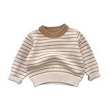 AEGJEGVD Kinder Strickpullover Für Frühling Herbst Und Winter Sweatshirt Mit Streifenmuster Kinderpullover Mit Rundhalsausschnitt Pullover Casual Sport Langarm Sweatshirtpullover