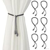 Miaherry 6 Stück Verstellbare Raffhalter für Vorhänge, Gardinenband Gardinenhalter, Gardinen Raffhalter Raffhalter für Gardinen Dekorativ, Gardinen Halterung Vorhanghalter für Zuhause Büro Fenster