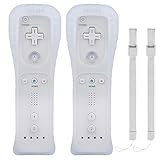 2 WII Controller Fernbedienung Remote Game Linker Controller mit Silikonhülle Armban, ohne Motion Plus