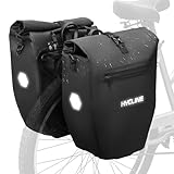 Hycline Fahrradtasche wasserdichte Gepäckträgertasche 2×28L - 3in1 Fahrrad Taschen Hinten Gepäckträger, mit Tragegriff, Schultergurt und Reflektoren, einfache Befestigung für Pendler, Reisen