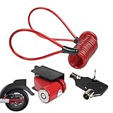 Roller-Radverriegelung – Hochsicherheits-Scheibenbremse, hörbarer Alarm-Vibrationssensor | Stahlkonstruktion aus Diebstahlschutz, Anpassung für Motorräder und Fahrräder, Sicherheitskabel