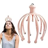 Octopus Kopfhautmassagegerät, tragbares Handmassagegerät, Oktopus-Kralle, Edelstahl-Kopfmassage-Klaue, manuelles Kopfmassagegerät für Stress, Entspannung, Spa, Heilung
