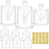 9 Stück Stück Nachfüllbare Leere Quetschbeutel,Transparente Clamshell-Verpackungsbeutel Kunststoff,Tragbare Reise Fluid Make-Up Verpackung Tasche,Reise Kosmetik Behälter 30/50/100 Ml,für Reisen Camps