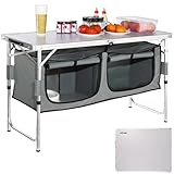 VEVOR Campingküche inkl.Tragetasche Campingschrank Einstellbar Campingschrank, Reiseküche Küchenbox Zeltschrank Outdoor Camping Küche Zeltschrank Camping Reisen Grau Tragbar Küchenbox Reiseküche