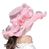 Sun Hut Big Bim Yarn Damen Blumensee am Seaside Strandhut Sonnenschatten Blume Sonnenhut (Farbe: A, Größe: 56-58 cm) (B 6 7/8)