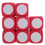 Hohopeti 8 Stück Teiliges Rote Schaumstoff Würfel- Beschreibbare und Abwischbare DIY Blanko Würfel für Interaktives Lernen Wiederverwendbar Leicht als Spielstein und Unterrichtshilfe