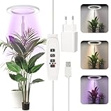 Zofory Pflanzenlampe LED Vollspektrum, 3 Beleuchtungsmodi, 72 LED Lichtperlen, Ausziehbare Pflanzenlampe, mit 3/9/12-Stunden Timer, 9-Stufige Helligkeitseinstellung, für Große Pflanzen oder Samen