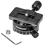 Koolehaoda Panorama Stativkopf 360 Grad Rotation Panoramakopf Aluminiumlegierung mit Arca Style Schnellwechselplatte für Stativ Einbeinstativ Schieberegler DSLR Kameras bis zu 10kg