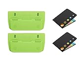 Taschenlocher Kunststoff, 2 Stück Taschenlocher mit 2 Stück Haftnotizen, Taschenlocher Mini Locher zum Einheften mit Haftnotizen, für 8 cm Lochung mit 12 cm Skala, für Schule Büro Haushalt