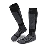 gipfelsport Skisocken für Kinder, Herren und Damen - Dicke Socken aus Merinowolle, warme Merino Snowboardsocken, 1x Paar Skistrümpfe, Anthrazit, Größe 36-38