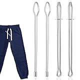 Larrel 4 Stück Einfädler für Kordelzüge, Metall Einfädelhilfe Einfädler Tweezer Durchziehnadeln Einfädlers Einfaches schnelles Einfädeln von Kordelzügen DIY Gewindewerkzeug für Jogginghosen, Hoodies