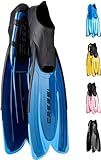 Cressi Agua - Unisex Premium Flossen Self Adjusting zum Tauchen, Apnoe, Schnorcheln und Schwimmen, Blau (Hellblau), 43/44