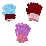 Homoyoyo 3Paare Winterhandschuhe für Gestrickte Vollfingerhandschuhe Warm für Jungen für Kalte mit Vollständigem Kälteschutz Schöner