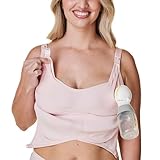 Bravado Designs 3-in-1 Still- und Pump-BH, freihändig für Mutterschaft und Stillen, tragbarer Brustpumpen-BH, Kreide-Rosa, Medium