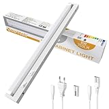 ENUOTEK Unterbauleuchte Küche LED 230V Schwenkbar, 54.5CM Küchenlampe Dimmbar, 3 Einstellbare Lichtfarben 3000K 4000K 6500K, Lichtleiste 8W 750Lm, Für die Küche und das Badezimmer