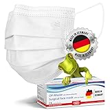 kela OP-Maske - 50x Medizinische Maske Weiß | 100% Made in Germany | OEKO-TEX Standard | Premium Atemschutz Mundschutz OP Maske | MNS Typ IIR Einwegmaske