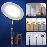 Cresmar 2-In-1 Stehlampe LED Dimmbar Wohnzimmer 20+7W Deckenfluter standleuchte stehlampen Leselamp mit Fernbedienung Touch Dimmen schwarz metall Stehleuchte für Schlafzimmer