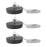 Lxtness 3 Pack Abflussstopfen, Waschbeckenstöpsel Gummi mit 40cm Kette, Spüle Abfluss Stöpsel, Gummi Stöpsel für Spülbecken mit Haken, Spültisch Stopfen für Badewanne, Küche, Bad
